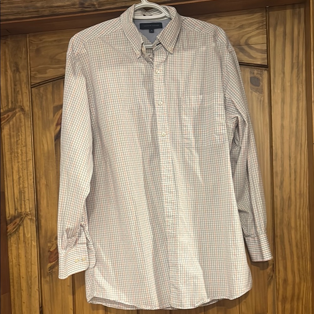 Men's Checkered Shirt - Blue and Orange